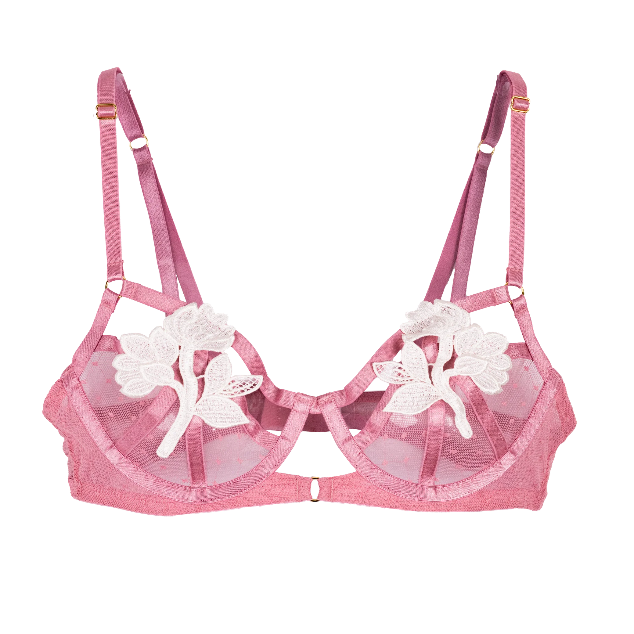 Appliqué Underwire Bralette - Rose - Image 2