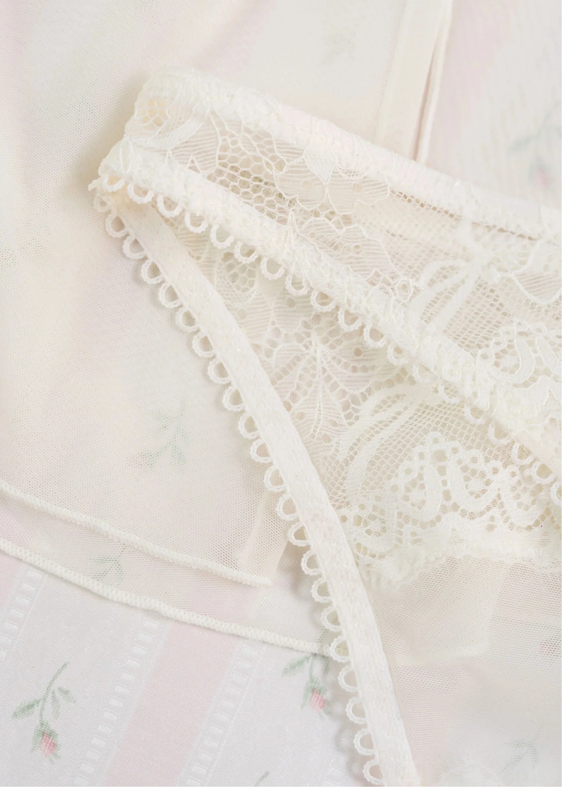 Lace & Mesh Button Panty - Pearl - Image 17