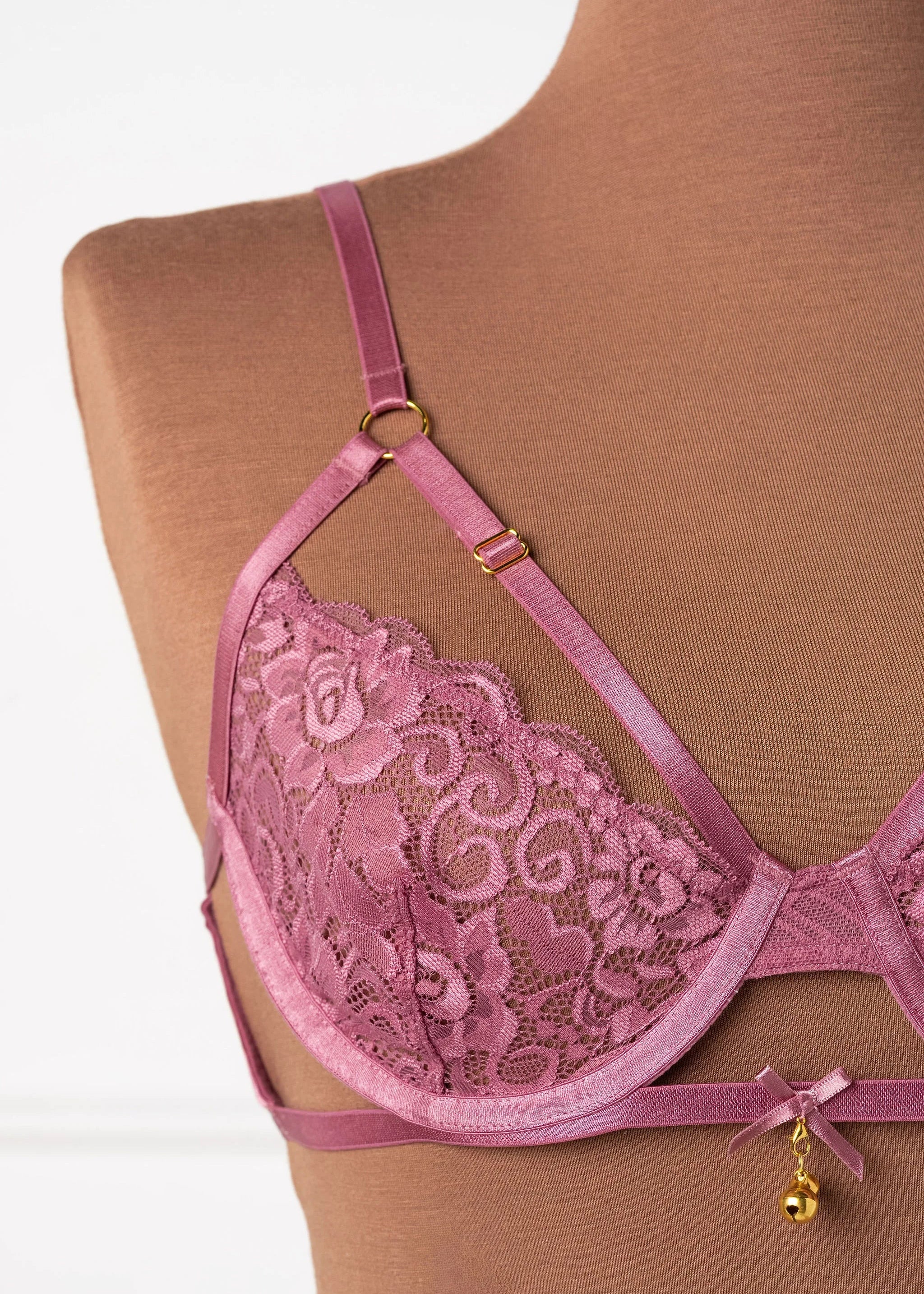 Lacy Underwire Charm Bralette - Sugarplum Pink - Image 9